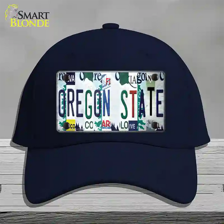 Oregon State Strip Art Novelty License Plate Hat Tag Cotton / Navy