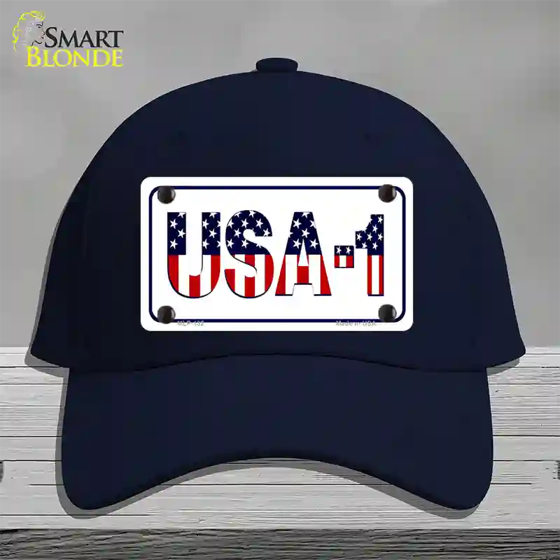 USA 1 Novelty License Plate Hat Cotton / Navy