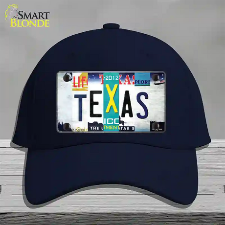 Texas Strip Art Novelty License Plate Hat Tag Cotton / Navy