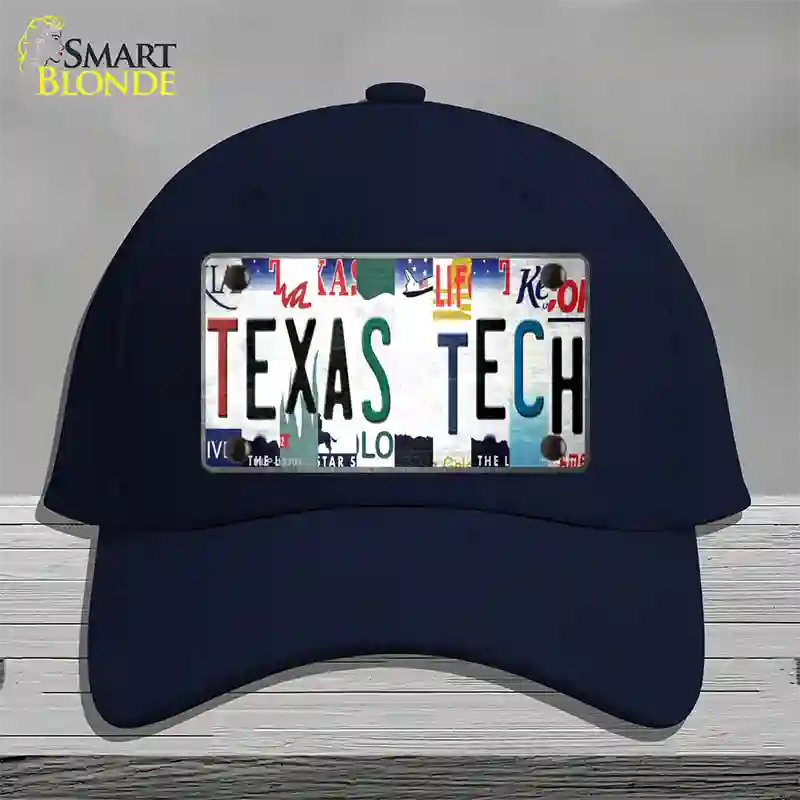 Texas Tech Strip Art Novelty License Plate Hat Tag Cotton / Navy