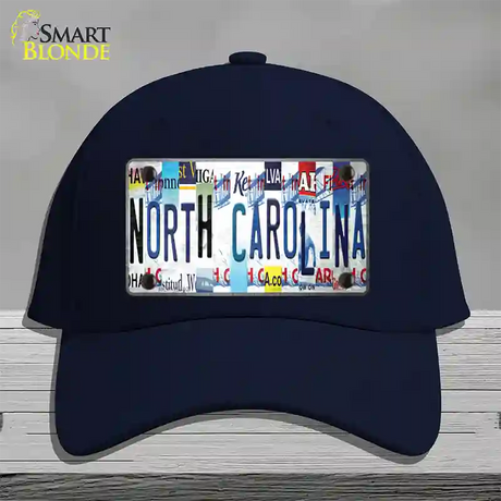 North Carolina Strip Art Novelty License Plate Hat Tag Cotton / Navy