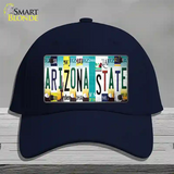 Arizona State Strip Art Novelty License Plate Hat Tag Cotton / Navy