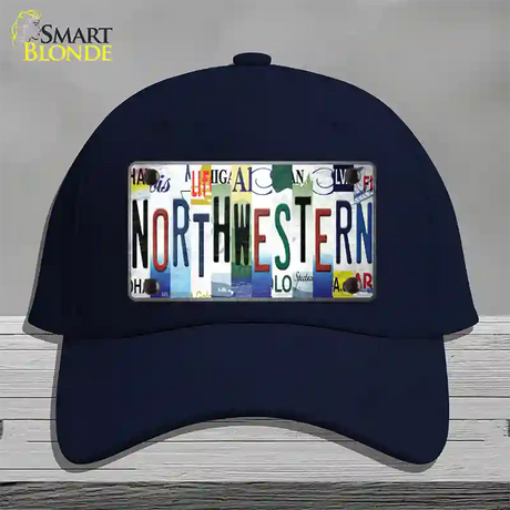 Northwestern Strip Art Novelty License Plate Hat Tag Cotton / Navy