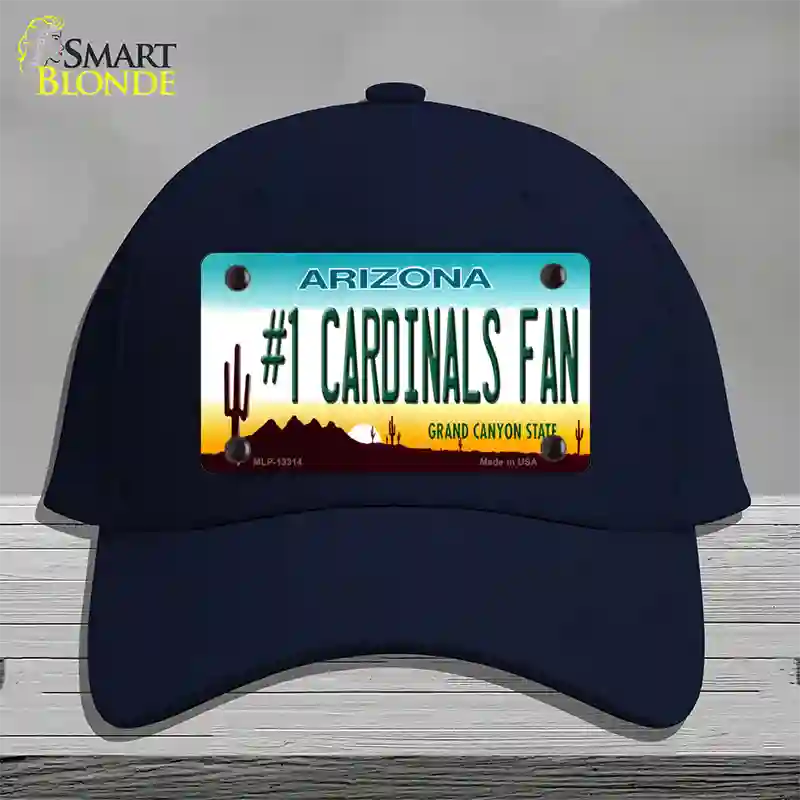 Number 1 Cardinals Fan Novelty License Plate Hat Tag Cotton / Navy