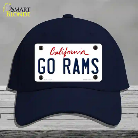 Go Rams Novelty License Plate Hat Tag Cotton / Navy