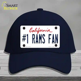 Number 1 Rams Fan Novelty License Plate Hat Tag Cotton / Navy