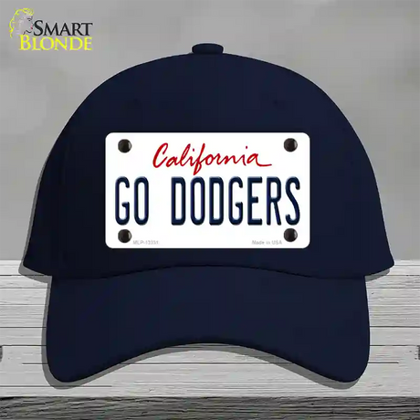 Go Dodgers Novelty License Plate Hat Tag Cotton / Navy