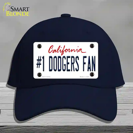 Number 1 Dodgers Fan Novelty License Plate Hat Tag Cotton / Navy