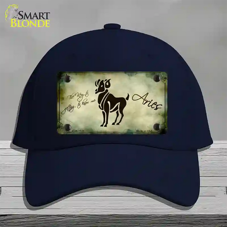 Aries Zodiac Novelty License Plate Hat Cotton / Navy