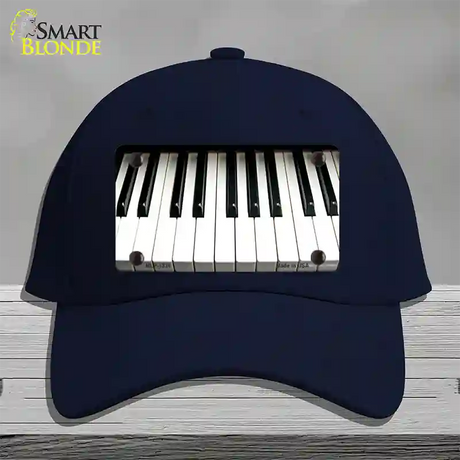 Piano Key board Novelty License Plate Hat Cotton / Navy