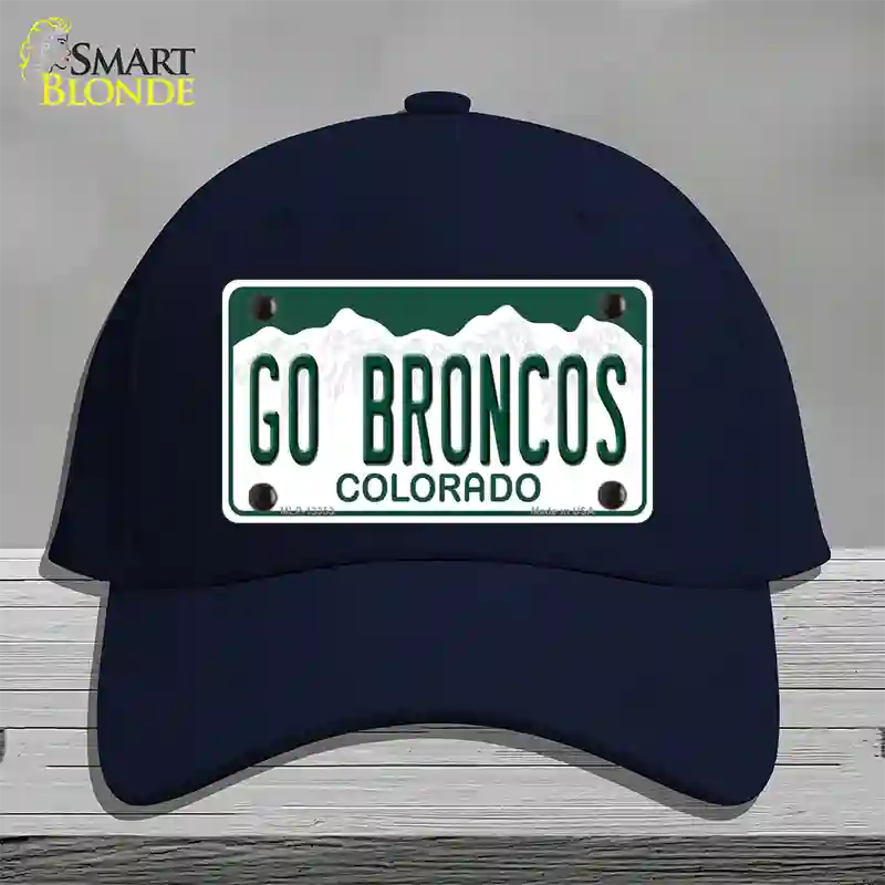 Go Broncos Novelty License Plate Hat Tag Cotton / Navy