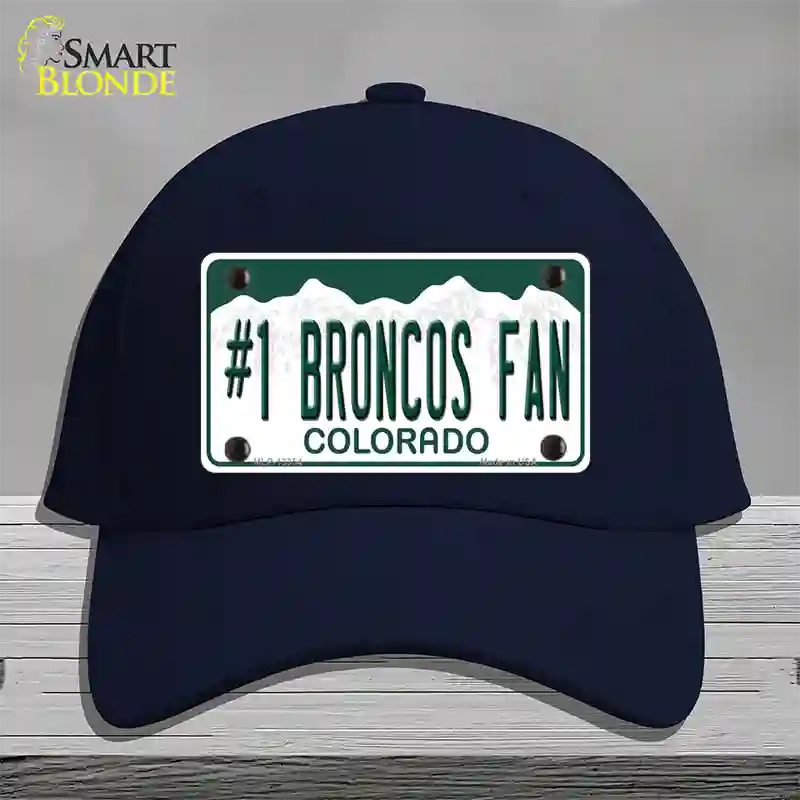 Number 1 Broncos Fan Novelty License Plate Hat Tag Cotton / Navy