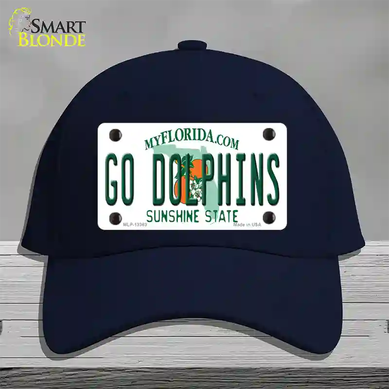 Go Dolphins Novelty License Plate Hat Tag Cotton / Navy