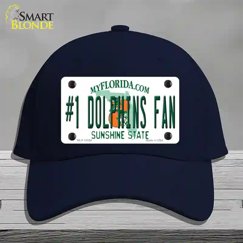 Number 1 Dolphins Fan Novelty License Plate Hat Tag Cotton / Navy