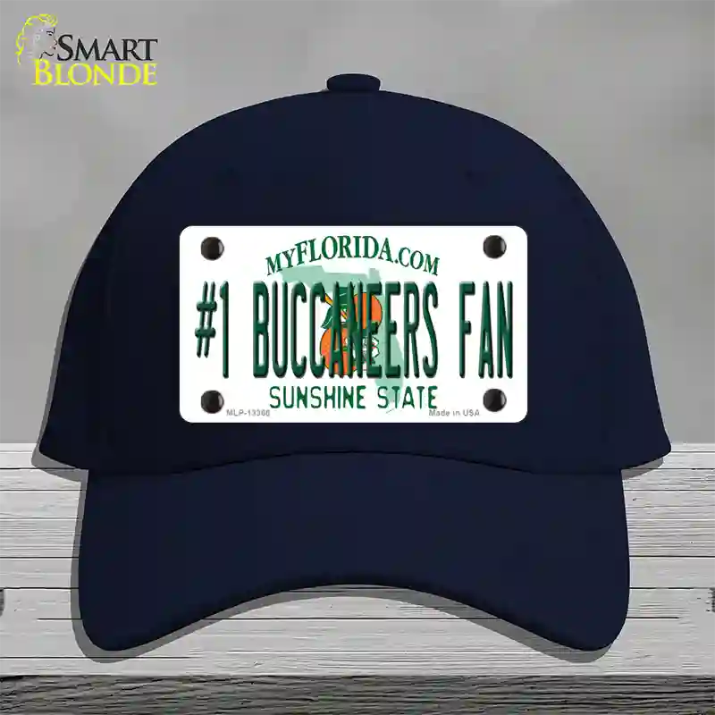 Number 1 Buccaneers Fan Novelty License Plate Hat Tag Cotton / Navy