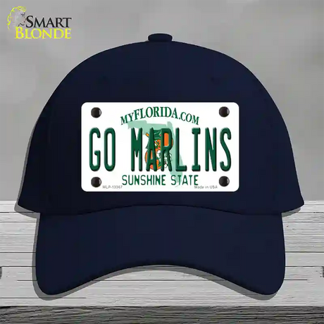 Go Marlins Novelty License Plate Hat Tag Cotton / Navy