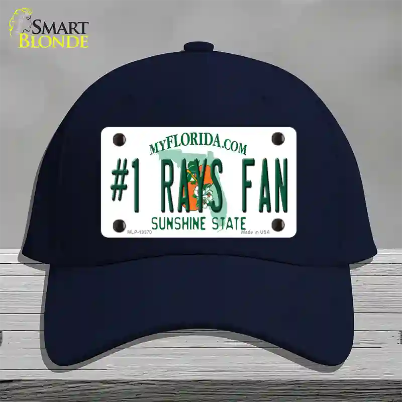 Number 1 Rays Fan Novelty License Plate Hat Tag Cotton / Navy