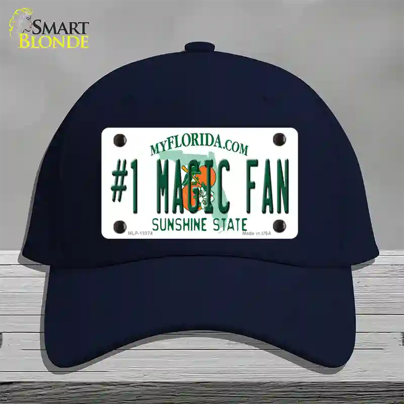 Number 1 Magic Fan Novelty License Plate Hat Tag Cotton / Navy