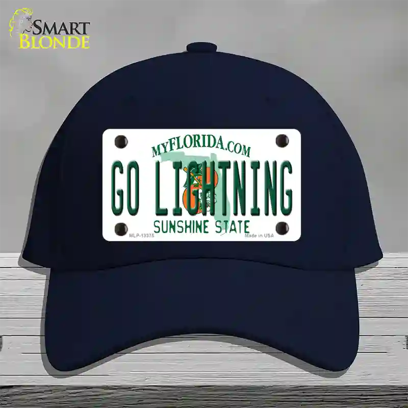 Go Lightning Novelty License Plate Hat Tag Cotton / Navy