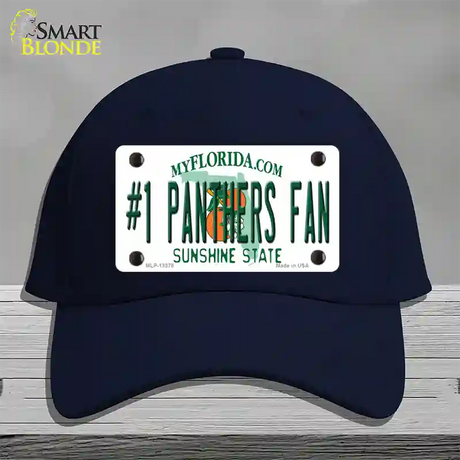 Number 1 Panthers Fan Novelty License Plate Hat Tag Cotton / Navy