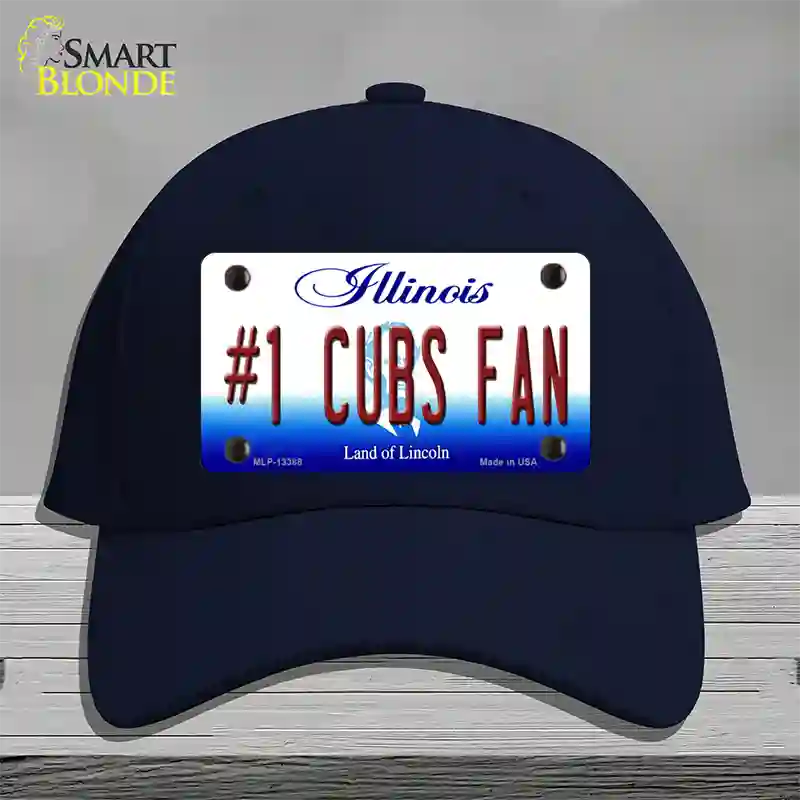 Number 1 Cubs Fan Novelty License Plate Hat Tag Cotton / Navy