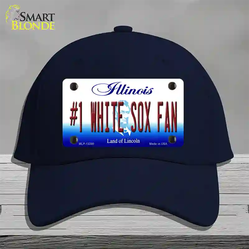 Number 1 White Sox Fan Novelty License Plate Hat Tag Cotton / Navy