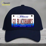 Go Blackhawks Novelty License Plate Hat Tag Cotton / Navy