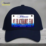 Number 1 Blackhawks Fan Novelty License Plate Hat Tag Cotton / Navy