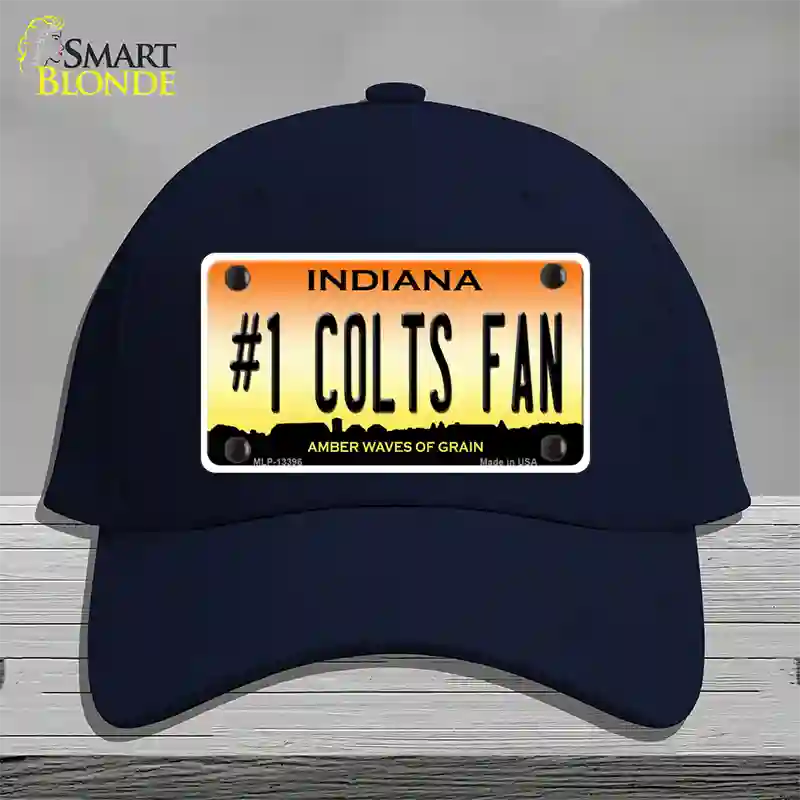 Number 1 Colts Fan Novelty License Plate Hat Tag Cotton / Navy