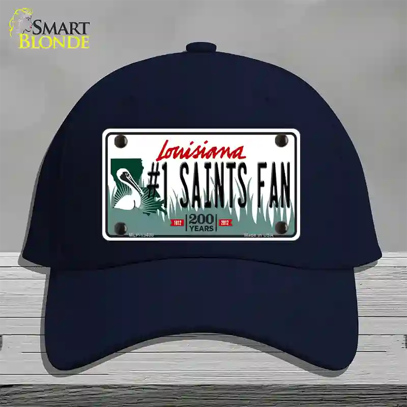 Number 1 Saints Fan Novelty License Plate Hat Tag Cotton / Navy