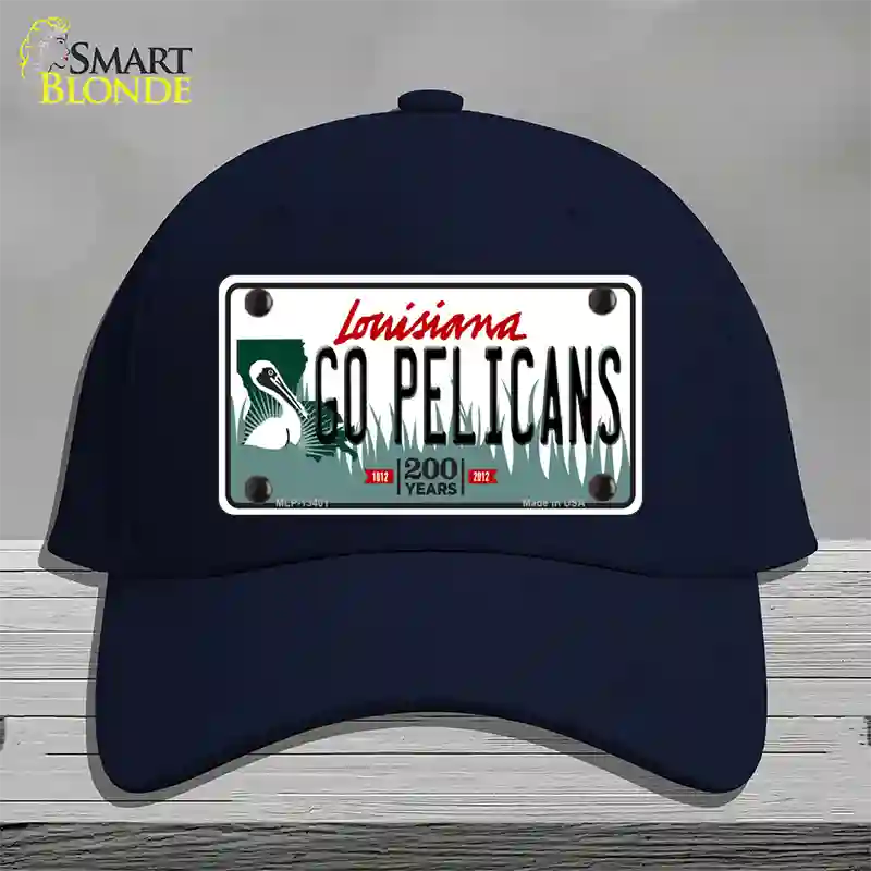 Go Pelicans Novelty License Plate Hat Tag Cotton / Navy