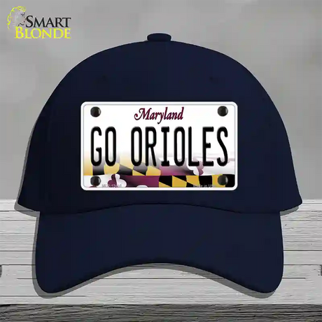 Go Orioles Novelty License Plate Hat Tag Cotton / Navy