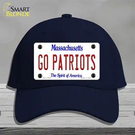 Go Patriots Novelty License Plate Hat Tag Cotton / Navy