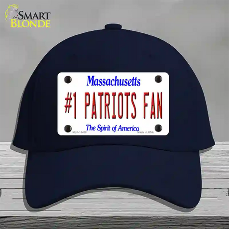 Number 1 Patriots Fan Novelty License Plate Hat Tag Cotton / Navy