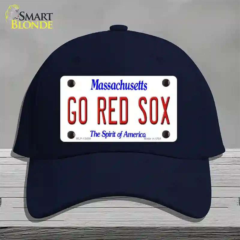 Go Red Sox Novelty License Plate Hat Tag Cotton / Navy