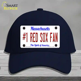 Number 1 Red Sox Fan Novelty License Plate Hat Tag Cotton / Navy