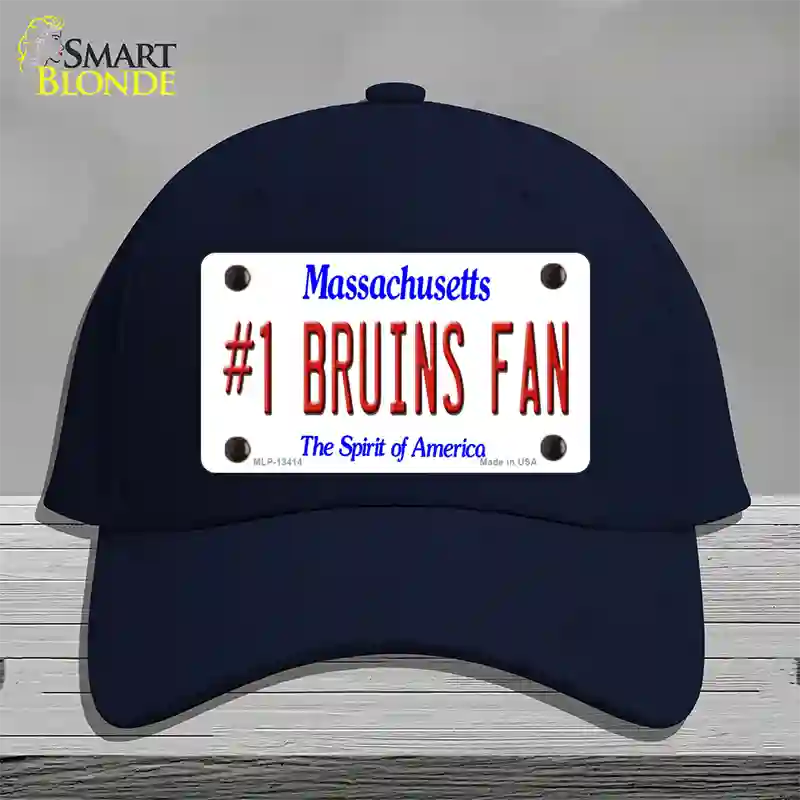 Number 1 Bruins Fan Novelty License Plate Hat Tag Cotton / Navy