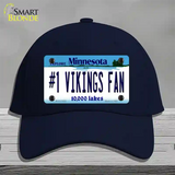 Number 1 Vikings Fan Novelty License Plate Hat Tag Cotton / Navy