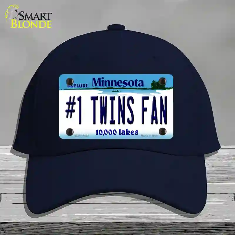 Number 1 Twins Fan Novelty License Plate Hat Tag Cotton / Navy