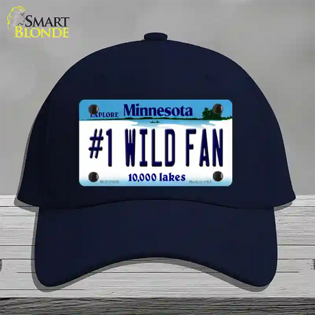 Number 1 Wild Fan Novelty License Plate Hat Tag Cotton / Navy