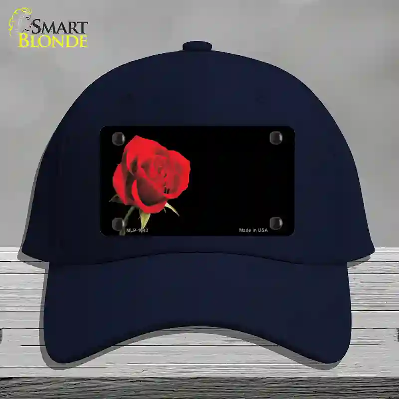 Rose Offset Novelty License Plate Hat Cotton / Navy