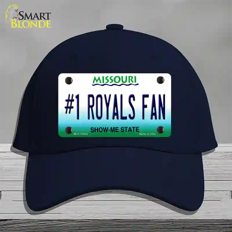 Number 1 Royals Fan Novelty License Plate Hat Tag Cotton / Navy