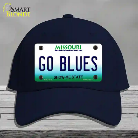 Go Blues Novelty License Plate Hat Tag Cotton / Navy