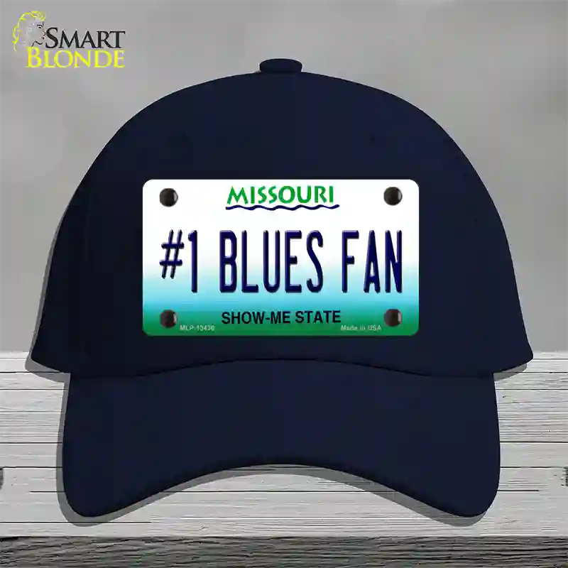 Number 1 Blues Fan Novelty License Plate Hat Tag Cotton / Navy