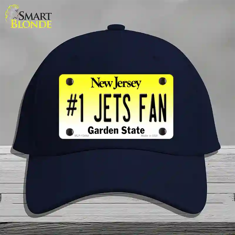 Number 1 Jets Fan Novelty License Plate Hat Tag Cotton / Navy