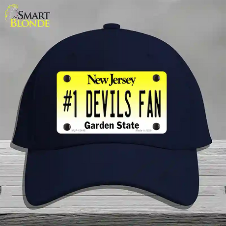 Number 1 Devils Fan Novelty License Plate Hat Tag Cotton / Navy