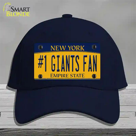 Number 1 Giants Fan New York Novelty License Plate Hat Tag Cotton / Navy