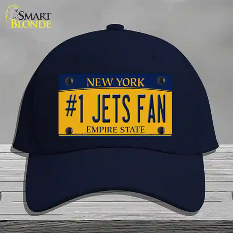 Number 1 Jets Fan New York Novelty License Plate Hat Tag Cotton / Navy