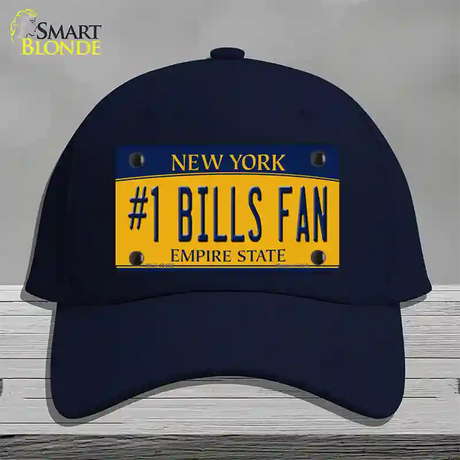 Number 1 Bills Fan Novelty License Plate Hat Tag Cotton / Navy