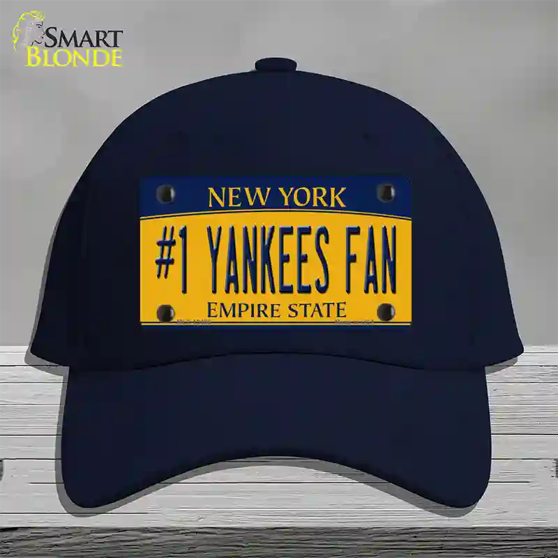 Number 1 Yankees Fan Novelty License Plate Hat Tag Cotton / Navy